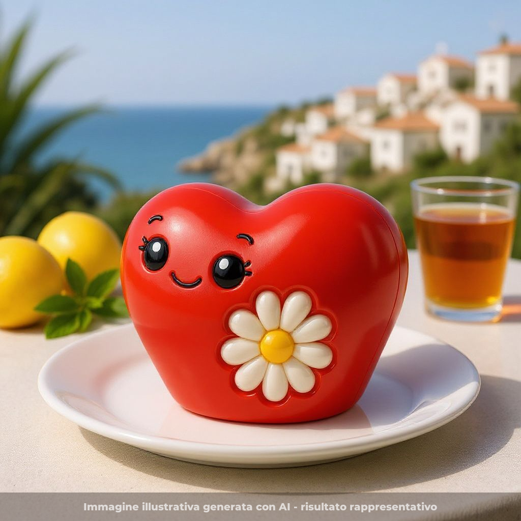 Un cuore con una margherita impressa